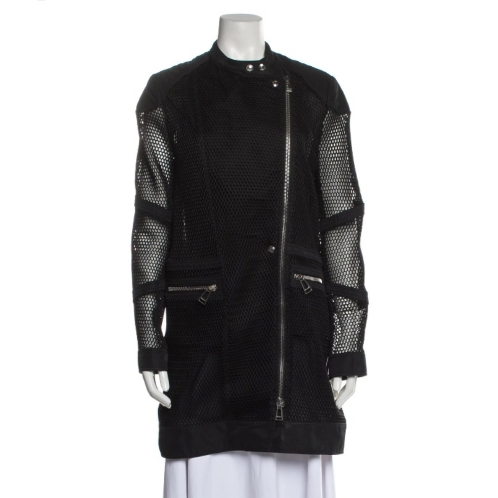 Belstaff Dunstable Black Fishnet Tech Mesh Trench Coat Jacket (XS) - Picture 2 of 11